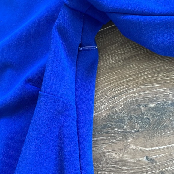 Blue Tahari faux wrap dress with belt - Picture 11 of 13